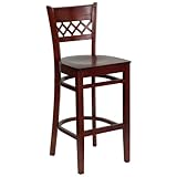 HERCULES Mahogany Finished Lattice Back Wood Bar Stool - XU-DGW0015BARLAT-M ....