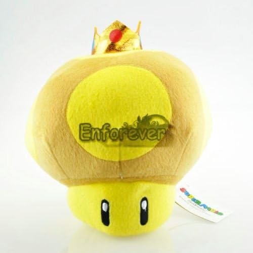 New 7.5" Super Mario Bros GOLDEN MUSHROOM Cute Soft Plush Doll Toy^MY179