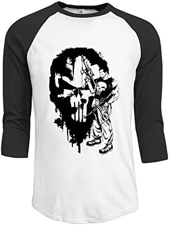 ONESEDA Men's The Punisher 3/4 Sleeve Baseball T Shirt