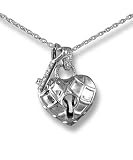 Jewelry : Quilted Heart and Key Pendant in white gold by Zasha Signature Jewelry