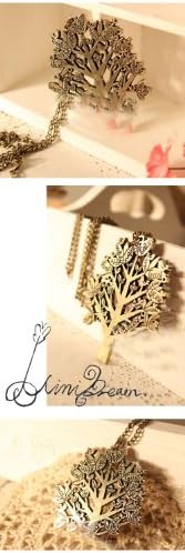 Minidream(TM)Vintage bird tree letter necklace
