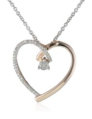 Sterling Silver Diamond Heart Pendant Necklace (1/6cttw, I-J Color, I2-I3 Clarity), 18"