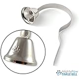 Mighty Paw Tinkle Bell, All Metal Dog Doorbell with Brass Bell and Iron Support, LOUDER Thick-Walled Brass Bell Optimizes Sound Quality and Durability. Includes Free Training Tips (Silver)