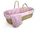 Pink Faux Fur Moses Basket