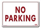 UPC 762529020203 product image for Lynch Signs 14 in. x 10 in. Sign Red on White Plastic No Parking | upcitemdb.com