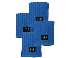 Ribbed Terry Cotton Dish Cloths (Mediterranean Blue, 4-Pack)