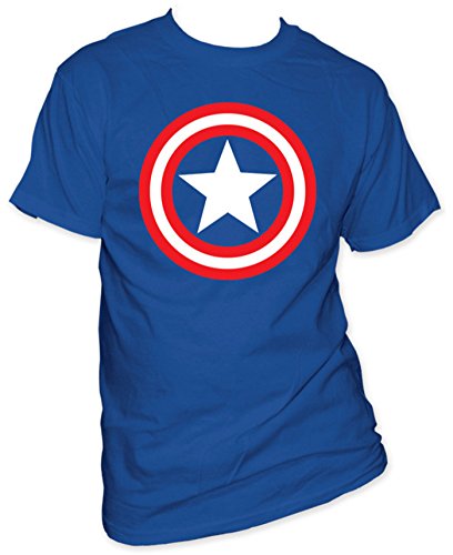 Captain America - Shield on Royal T-Shirt Size S