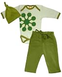 Earthline LS Snow Bodysuit Gift Set, 3-6m, Lt. Green/Olive