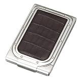 SAROME(サロメ) EXCC1 シガレットケース 銀古美/ダークブラウンレザークロコ型押し EXCC1-04の画像