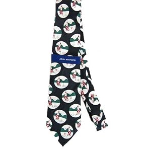 John Ashford Holiday Tie - Santa Ice Fish - Black