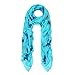 Premium Stallion Horses Animal Print Scarf, Frayed End Blue w/Stars, Blue
