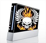 Flaming Skull Skin for Nintendo Wii Console