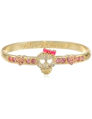 Betsey Johnson "Holiday Boxed" Gift Box with Skull Hinged Bangle Bracelet, 7.5"