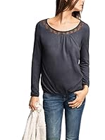 edc by ESPRIT Camiseta Manga Larga (Azul Marino)