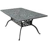 Darlee Series 80 Cast Aluminum Outdoor Patio Dining Table - 42 X 72 Inch Rectangular - Antique Bronze