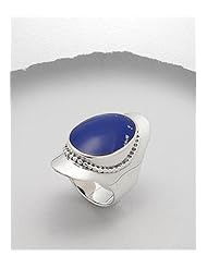 Lapis Lazuli (Navy Blue) Reconstructed stones Ring In 92.5 Sterling Silver
