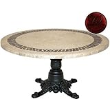 Windham Castings Pedestal Dining Table With 48 Inch Round Mosaic Table, Black Cherry