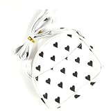 Girls White & Black Pvc Heart Bag IN9004