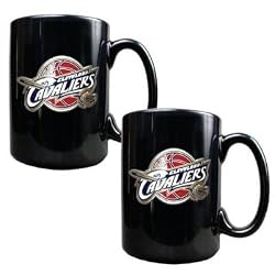 Cleveland Cavaliers 2pc Black Ceramic Mug Set - Primary Logo NBA Basketball