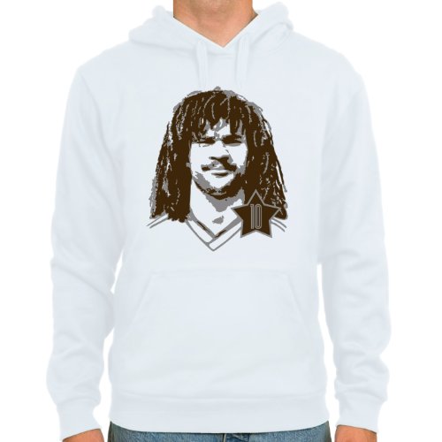 Kapuzensweater Ruud Gullit ::: Farbauswahl: skyblue oder weiß ::: Größen: M-XL ::: Fußball-Kult