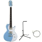 Luna Neo Series NEO Mini Cutaway Electric Guitar Combo with Gig Bag, and AB Stand & Strings - Blue