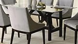 Dining Table with Glass Top in Cappuccino Finish