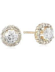 10k Gold Diamond Martini Halo Stud Earrings