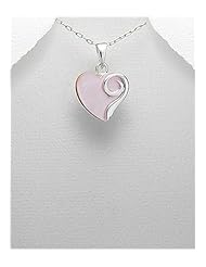 Heart Shell Pendant Necklace In 92.5 Sterling Silver