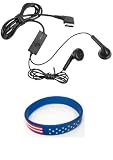 New Original Samsung OEM Black Stereo Headset Handsfree for Samsung: A167, A177, A237, A257 (MAGNET), A517, A637, A697 (Sunburst), A737, A747, A767, A777, A827, A837, A867 (Eternity), A877 (Impression), A887 (Solstice), i325, i617, i627 (Propel pro), i637 (Jack), i907 (Epix), i910 (Omnia), M200, M510, M520, R200, R500, T109, T119, T139, T229, T239, T339, T349, T439, T469 (Gravity 2), T539, T559 (Comeback), T659, T729, T739, T749 (Highlight), T919 (Behold), T929 (Memoir), U650 (Sway) + Free Stars Stripes Silicone Wristband
