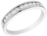 Diamond Wedding Anniversary Ring 1/4 Carat (ctw) Channel Set in 14K White Gold