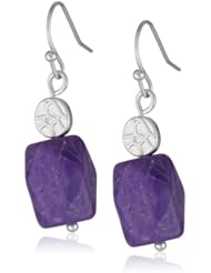 NINE WEST VINTAGE AMERICA "Summer Solstice 2" Silver-Tone Purple Bead Drop Earrings