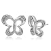 True Harmony by Carol Alt Sterling Silver White Diamond Butterfly Earrings (1/10 cttw, I-J Color, I3 Clarity)