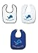 Detroit Lions 3 Pack Snap Bib Set
