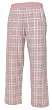 Pink Gray Sparkle Glitter tartan plaid check flannel cotton pants for lounging, sleep, sports. Unisex relaxed fit, exposed elastic waist