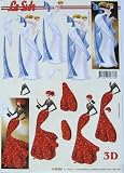 A4 3D step by step Le Suh decoupage sheet - elegant ladies