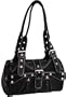 EyeCatchBags - Miami Damen Handtasche Schwarz/White Stitch