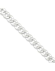 .925 Sterling Silver 8mm Close Link Flat Curb Chain
