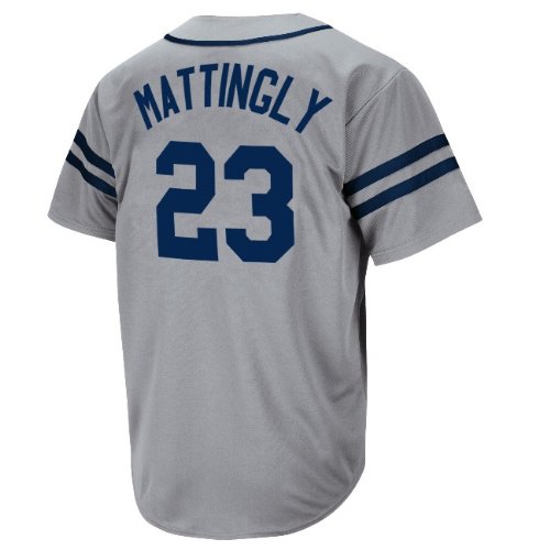 Majestic Don Mattingly New York Yankees Throwback Heater Jersey - Gray (XX-Large)