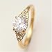 FOLLOWMOON 18K Gold Plated Use Cubic Zirconia Crystal Engagement Wedding Ring