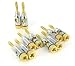 5 Pair Banana Plugs, Open Screw Type, 24k Gold Connectors