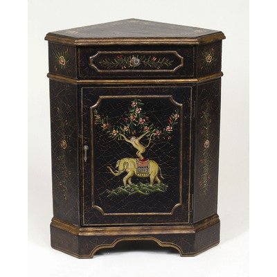 Corner Cabinet in Brown Crackle