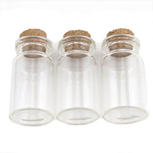 Empty Message Bottles Vials with Cork Mini Glass Wishing Bottle 45mm(pack of 8)