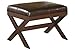 Bicast Leather Espresso Footstool Bench