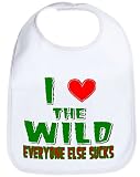 I HEART LOVE THE WILD EVERYONE ELSE SUCKS LITTLE HOCKEY FAN BABY BIB (BLUE)