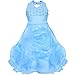 TIAOBU US Girls Organza Halter Rosettes Dress
