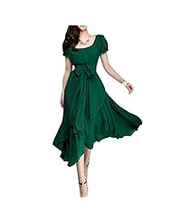 Vintage Floor Length Chiffon General Print Short Sleeves Maxi Dress 