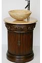 24" Bathroom Furniture Travertine Top Single Sink Vanity Cabinet 160T