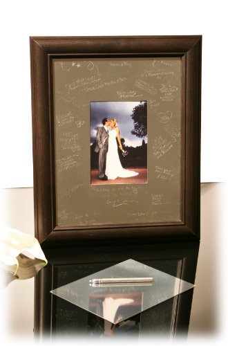EngraveFrames Engravable Signature Frame and Mat 11x14 Mahogany Frame and Silver Mat EngraveFrames Engravable Signature Frame and Mat 11x14 Mahogany Frame and Silver Mat