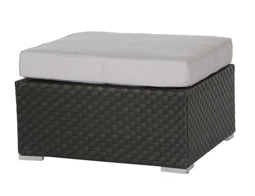 Siena Garden 506508 Kaffeetisch/ Hocker Mali, mit Glasplatte und Sitzkissen, schwarz  L 71 Preisvergleich