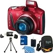 Canon PowerShot SX150 IS 14.1 MP Digital Camera with 12x Wide-Angle Optical Image Stabilized Zoom with 3.0-Inch LCD (Red) Premiere Bundle With 8GB SDHC memory card, Card Reader, DigPro Deluxe Camera Case, Camera & LCD Cleaning Kit, Table Tripod